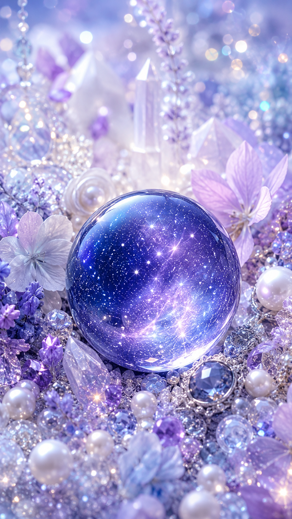 藍色の星レンズが輝く直感のチャクラ待受画像