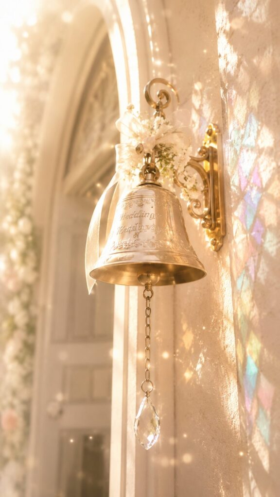 教会の鐘が朝日に輝く結婚に繋がる良縁待受画像