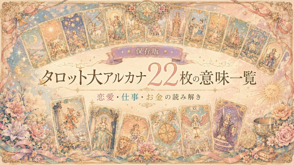 タロット大アルカナ22枚の意味一覧の横長アイキャッチ画像